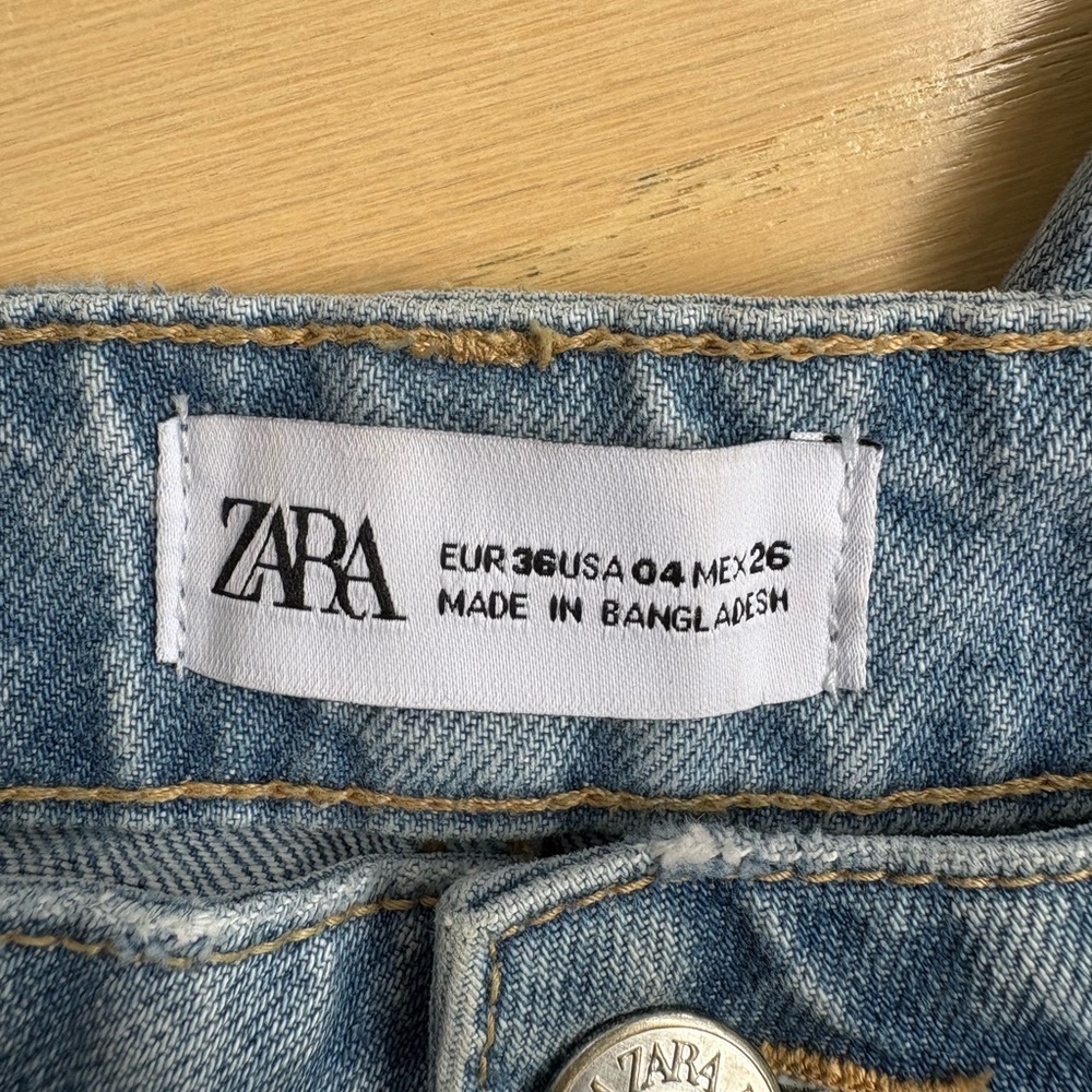 Zara Blue Straight Jeans Classic Denim - Picture 3 of 6